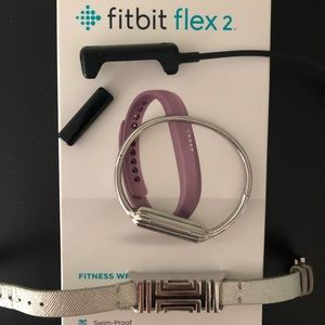 Fitbit Flex2 with bangle and Tory Burch bands.